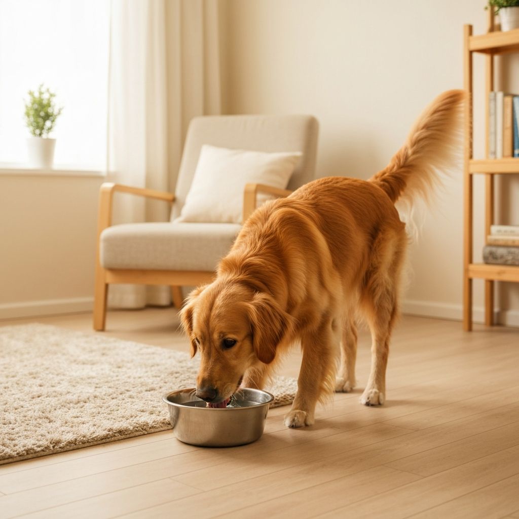 Happy dog enjoying fresh water